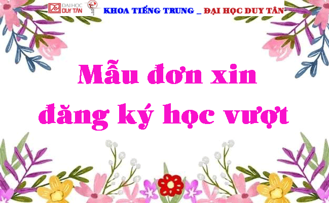 Mẫu đơn xin đăng ký học vượt