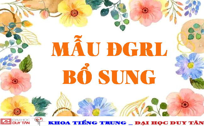 Mẫu Đánh giá rèn luyện bổ sung