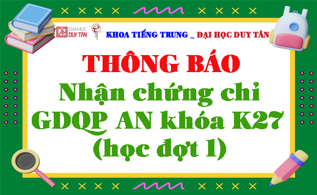 Nhận chứng chỉ GDQP-AN khóa K27 (học đợt 1)