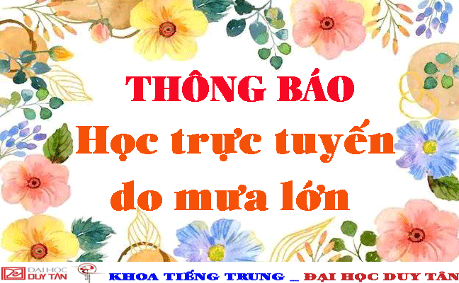 Thông báo Học trực tuyến do mưa lớn