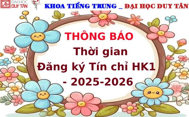 Thông báo Thời gian Đăng ký Tín chỉ HK1- 2025-2026