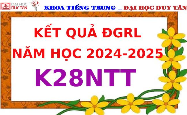 Kết quả ĐGRL K28NTT - NĂM HỌC: 2024-2025