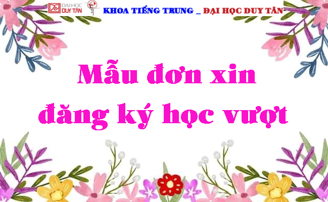 Mẫu đơn xin đăng ký học vượt