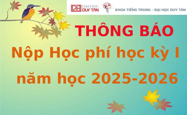 Thông báo nộp Học phí học kỳ I năm học 2025-2026