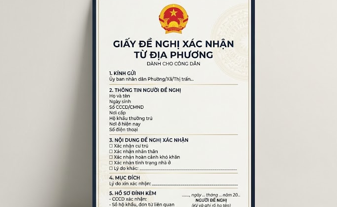 Giấy đề nghị xác nhận từ địa phương