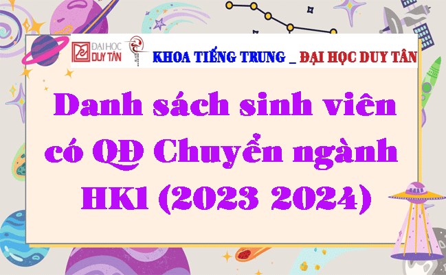 Danh sách sinh viên có QĐ Chuyển ngành HK1 - Năm học: 2023-2024