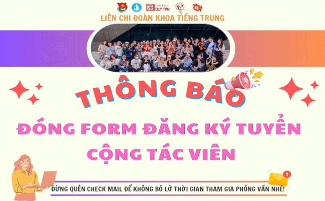 🌞THÔNG BÁO ĐÓNG FORM TUYỂN CỘNG TÁC VIÊN LIÊN CHI ĐOÀN KHOA TIẾNG TRUNG🔥