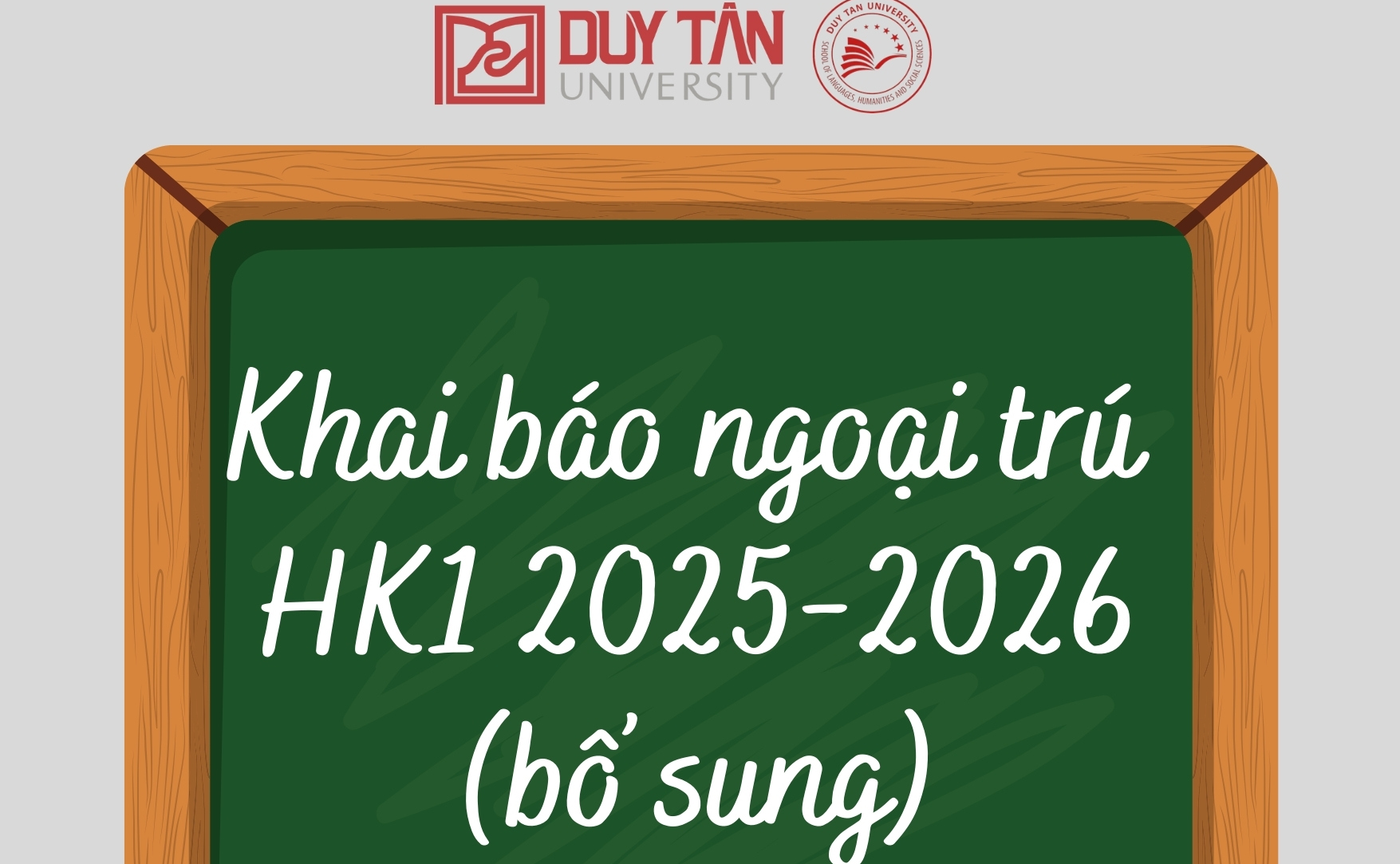 Thông báo khai báo ngoại trú (đợt bổ sung) HK1 năm học 2025-2026