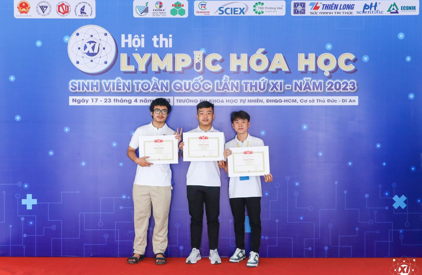 Thành tích đạt được của sinh viên DTU tham gia Hội thi Olympic Hóa học sinh viên Toàn quốc năm 2023.