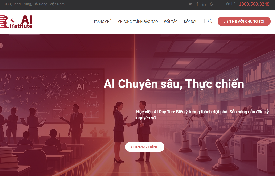 Công Bố Website Học Viện AI Duy Tân – Nâng Tầm Trí Tuệ Việt