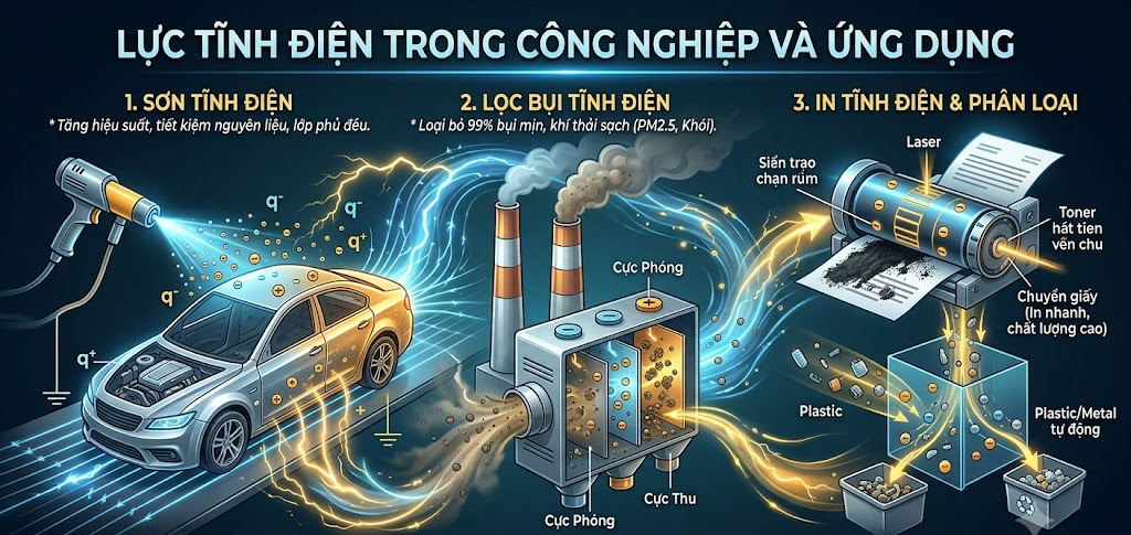 ỨNG DỤNG TIÊU BIỂU CỦA LỰC TĨNH ĐIỆN TRONG CÔNG NGHIỆP