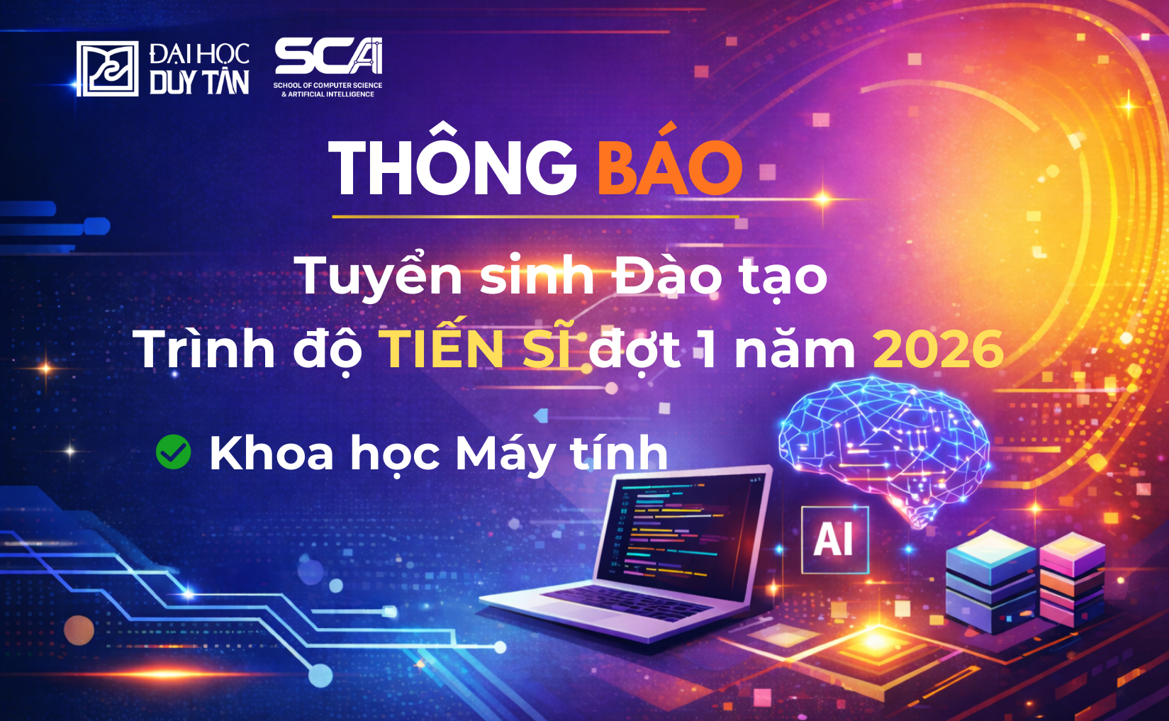 Thông báo Tuyển sinh Đào tạo Trình độ Tiến sĩ đợt 1 năm 2026