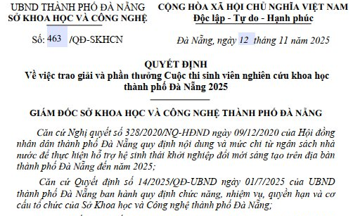 NHÓM SINH VIÊN KHOA XÂY DỰNG – TRƯỜNG CÔNG NGHỆ & KỸ THUẬT - ĐẠI HỌC DUY TÂN ĐẠT GIẢI KHUYẾN KHÍCH CUỘC THI NCKH CẤP THÀNH PHỐ ĐÀ NẴNG 2025