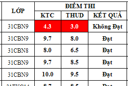 Điểm sát hạch Chứng chỉ Ứng dụng CNTT Cơ bản suất 17h45 ngày 15/12/2025